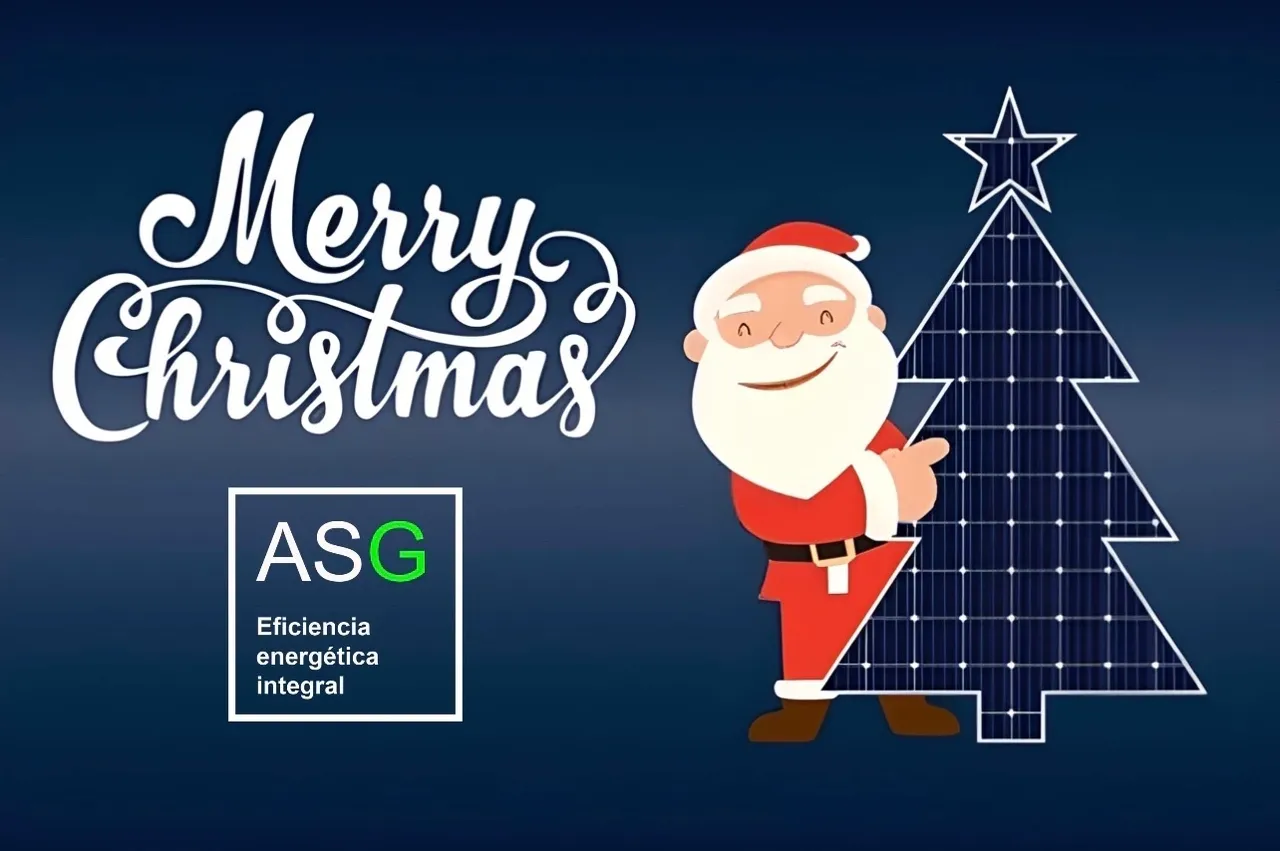 Felicitación de Navidad en inglés de ASG Eficiencia Energética Integral.